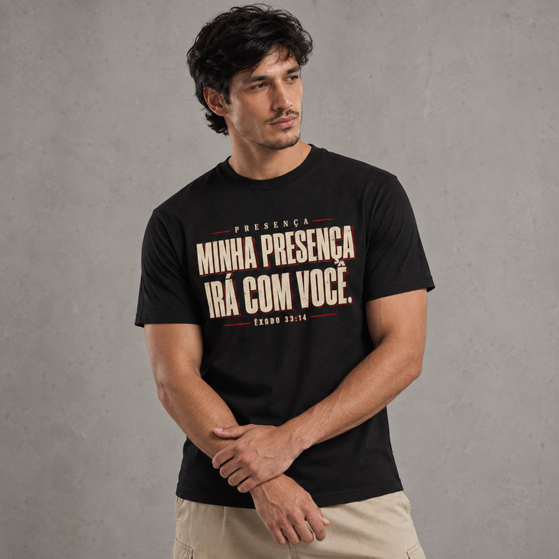 Camiseta Regular Minha Presença Irá com Você
