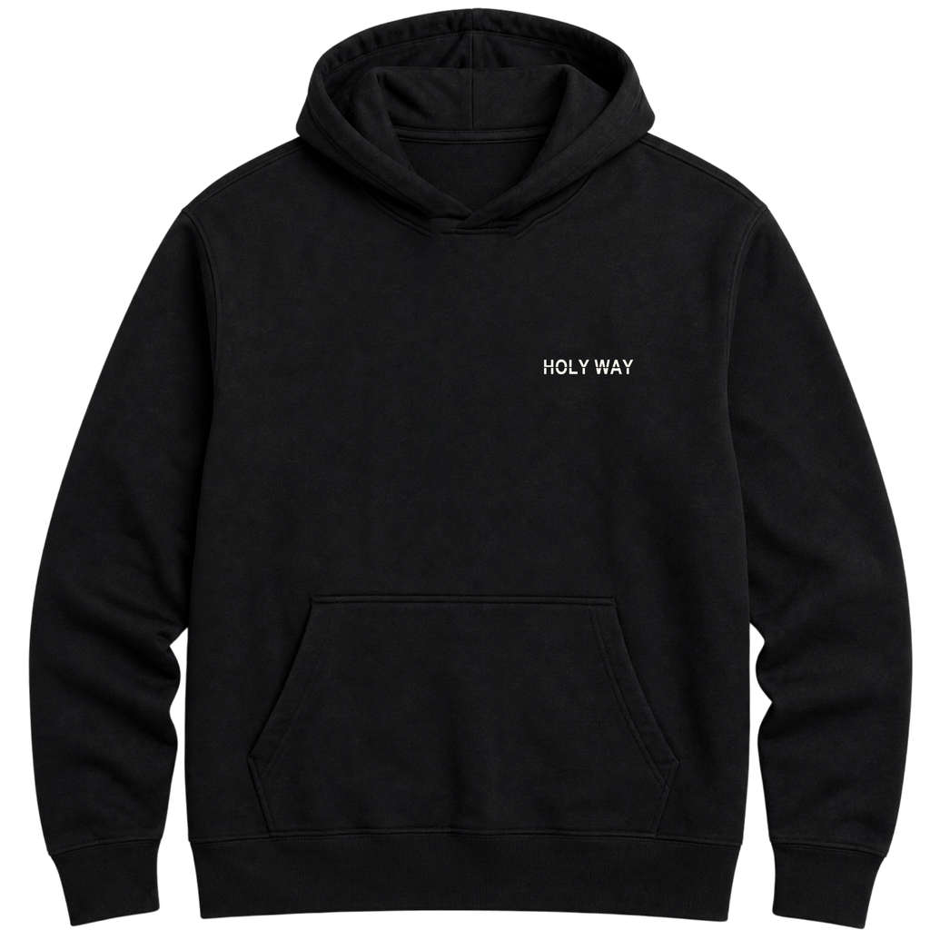 Moletom Hoodie Caminhe com Convicção — Hoodie Essential unissex, estampa frente e/ou costas, visual 3 de 6