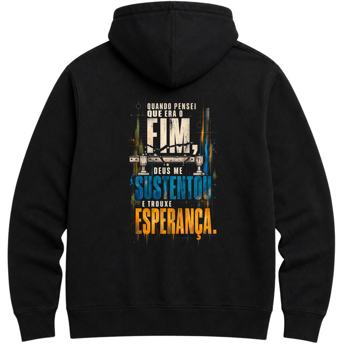 Moletom Hoodie Luz — Hoodie Essential unissex, estampa frente e/ou costas, visual 4 de 6