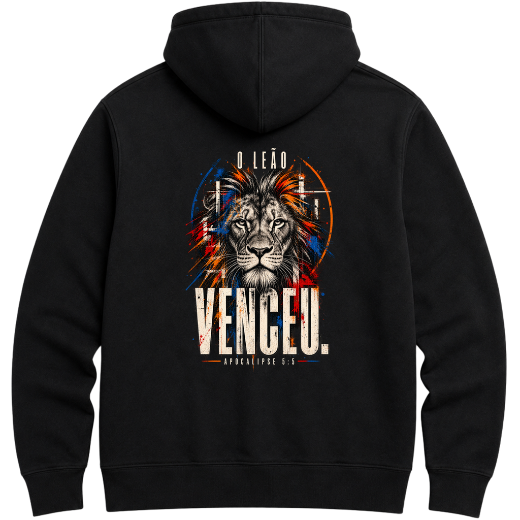 Moletom Hoodie Presença — Hoodie Essential unissex, estampa frente e/ou costas, visual 4 de 6