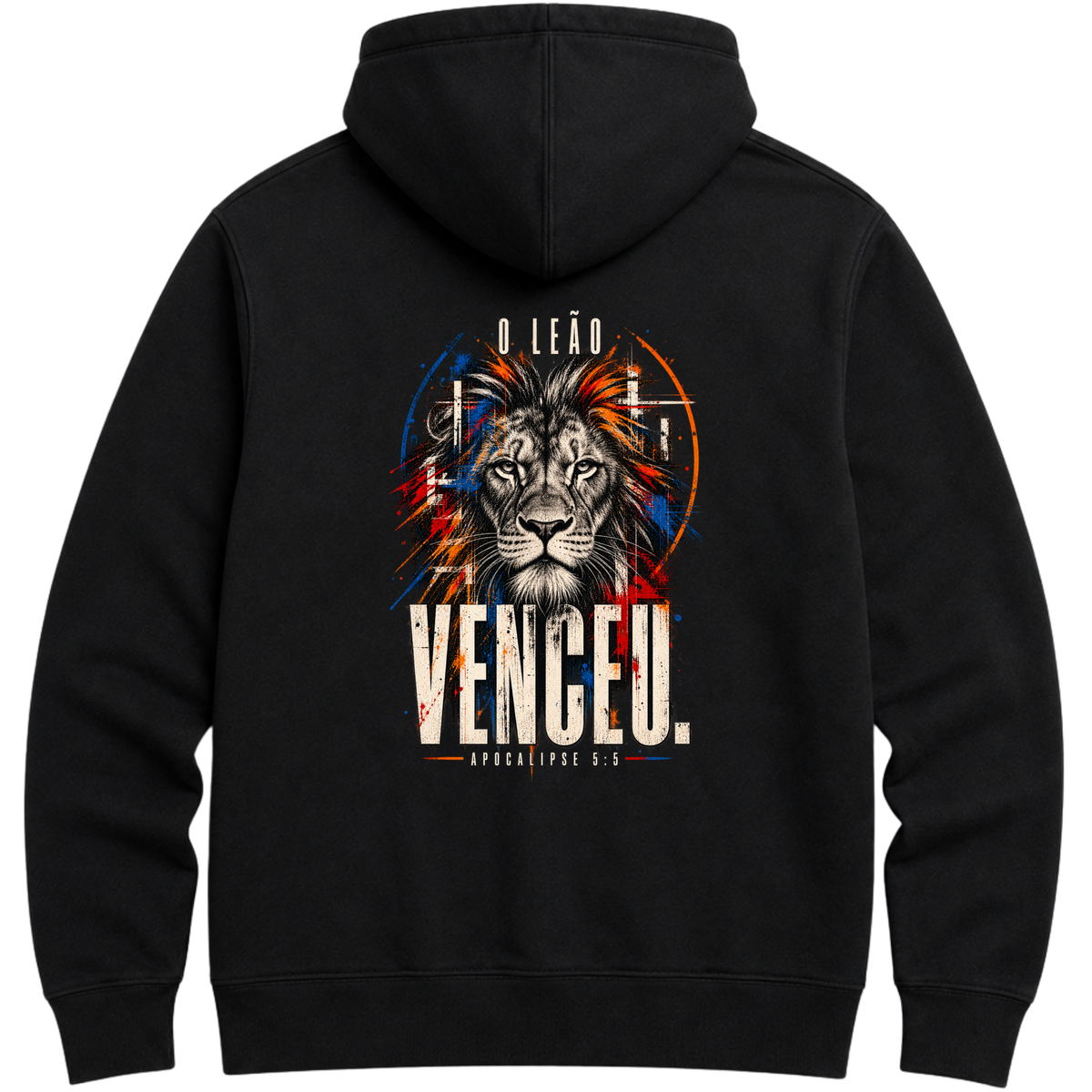 Moletom Hoodie Presença — Hoodie Essential unissex, estampa frente e/ou costas, visual 4 de 6