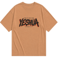Camiseta oversized caramelo Yeshua, Acima de Todo Nome, com estampa frontal
