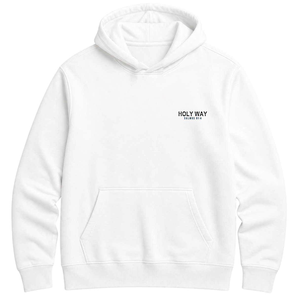 Moletom Hoodie Sob Suas Asas — Salmos 91:4 — Hoodie Essential unissex, estampa frente e/ou costas, visual 1 de 6