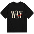 Camiseta oversized preta HOLY WAY com estampa frontal e referência João 14:6