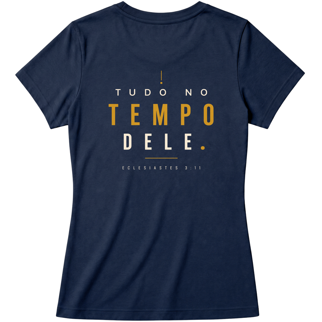 Baby Look Tudo no Tempo Dele — Eclesiastes 3:11 — Baby Look Classic feminina, estampa costas, visual 2 de 8