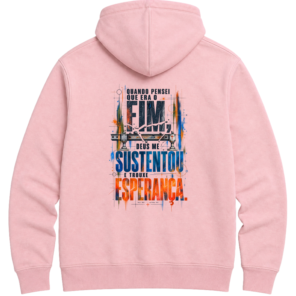 Moletom Hoodie Luz — Hoodie Essential unissex, estampa frente e/ou costas, visual 6 de 6