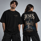 Camiseta Oversized Jesus Is King — Oversized Cotton unissex, visual 1 de 4