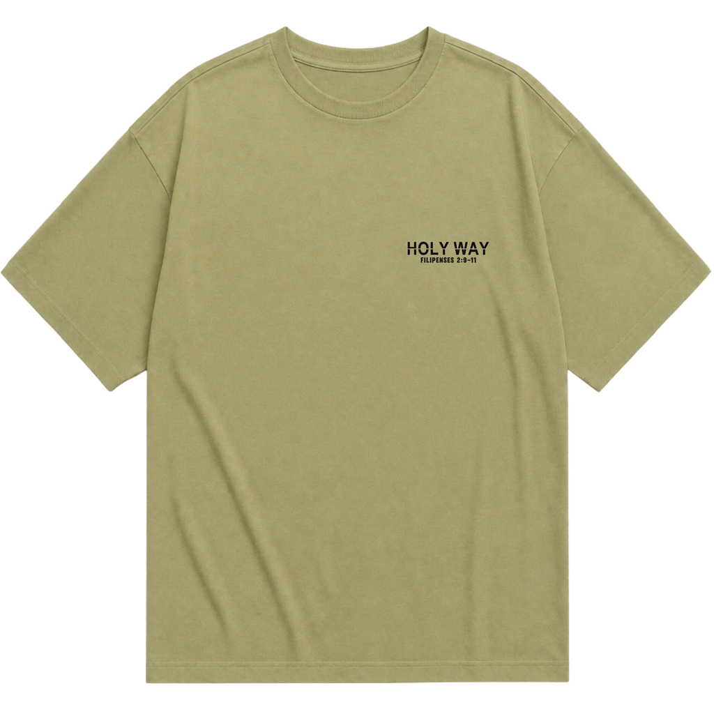 Camiseta Oversized Yeshua — Acima de Todo Nome — Frente e Costas