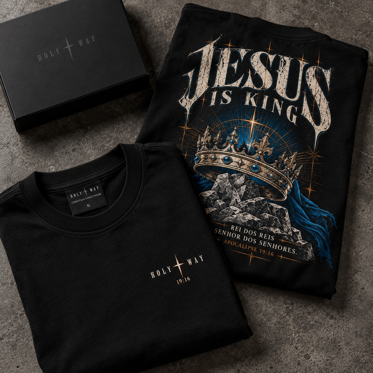 Camiseta Oversized Jesus Is King — Oversized Cotton unissex, visual 3 de 4