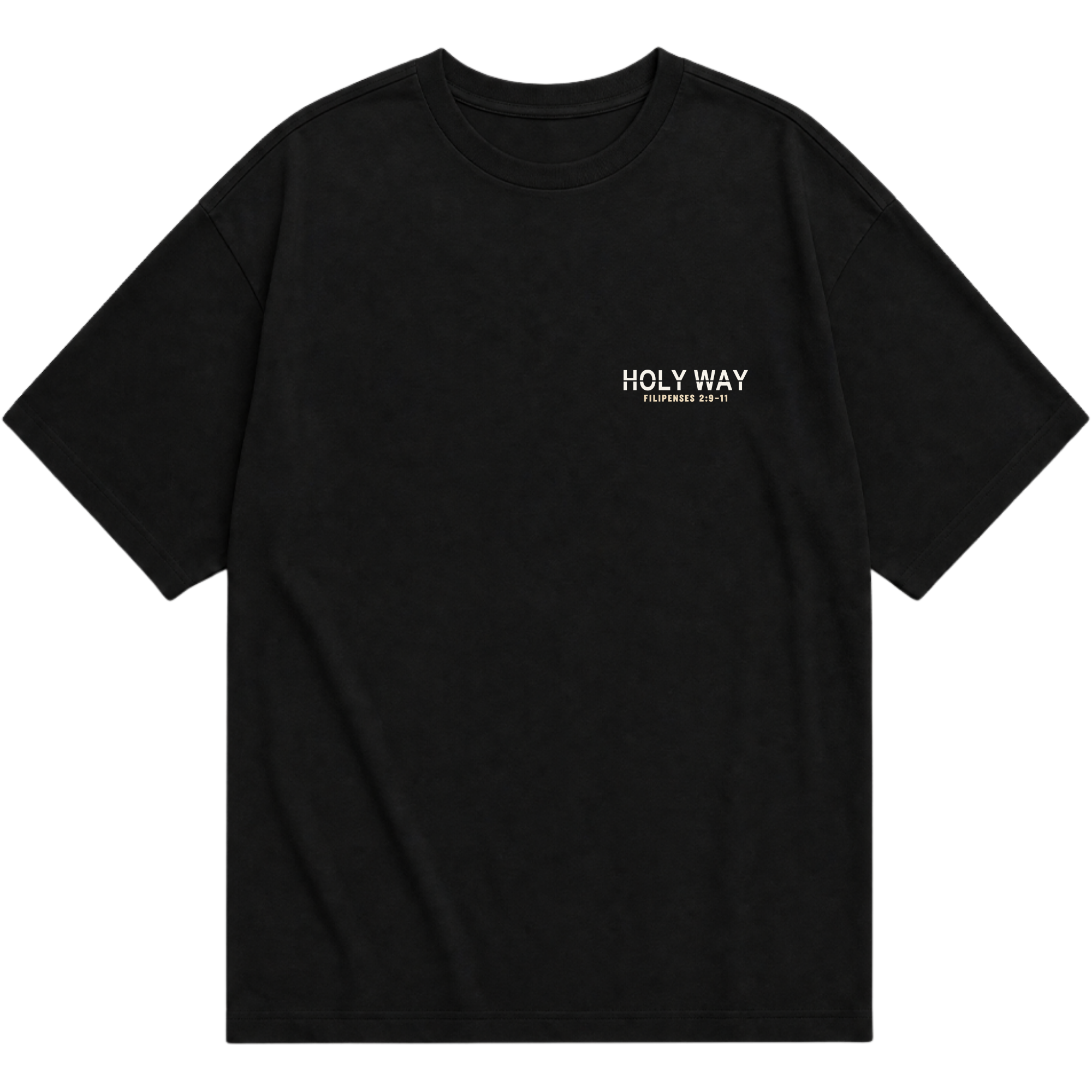 Camiseta Oversized Yeshua — Acima de Todo Nome — Frente e Costas