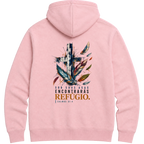 Moletom Hoodie Sob Suas Asas — Salmos 91:4 — Hoodie Essential unissex, estampa frente e/ou costas, visual 6 de 6