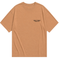 Frente da camiseta oversized caramelo Yeshua com logo HOLY WAY no peito