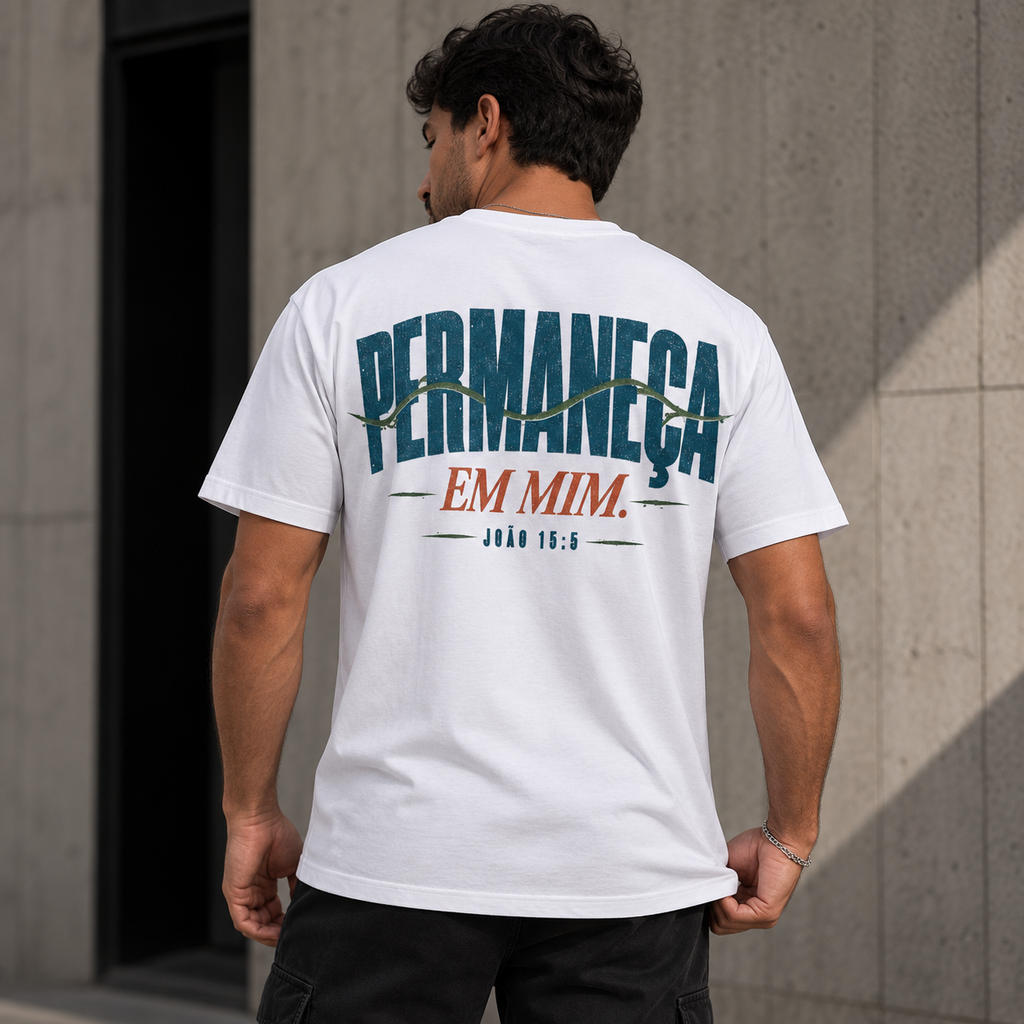 Camiseta Regular Eu Sou a Videira — João 15:5 — Regular Essential unissex, visual 3 de 5