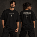 Camiseta Oversized O Meu Socorro — Salmo 121:1–2 — Oversized Cotton unissex, visual 1 de 3