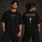 Camiseta Oversized O Meu Socorro — Salmo 121:1–2 — Oversized Cotton unissex, visual 1 de 3