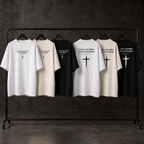 Camiseta Oversized O Meu Socorro — Salmo 121:1–2 — Oversized Cotton unissex, visual 3 de 3