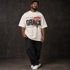 Camiseta Oversized Não por Mérito — Efésios 2:8–9 — Oversized Cotton unissex, visual 1 de 3