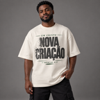 Camiseta Oversized Nova Criação — 2 Coríntios 5:17 — Oversized Cotton unissex, visual 2 de 3