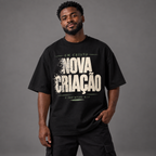 Camiseta Oversized Nova Criação — 2 Coríntios 5:17 — Oversized Cotton unissex, visual 1 de 3