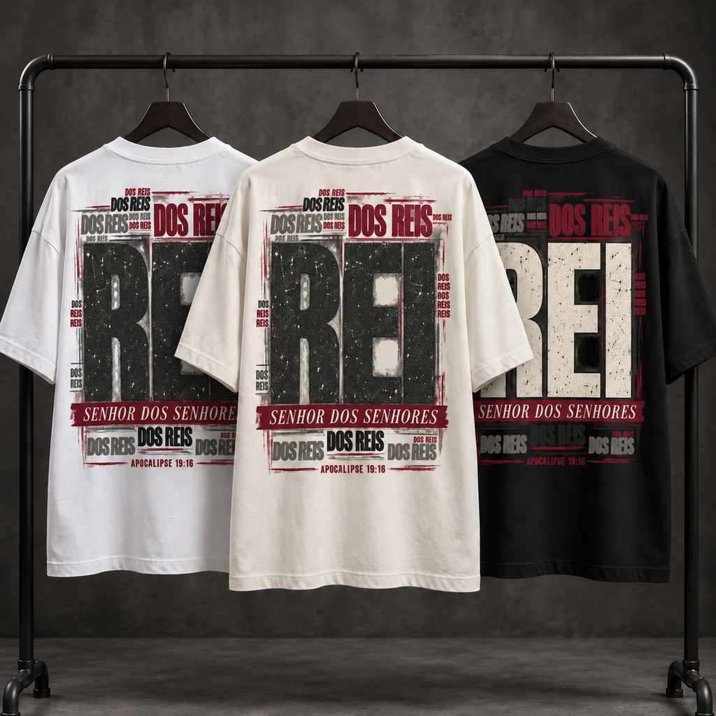 Camiseta Oversized Rei dos Reis — Apocalipse 19:16 — Oversized Cotton unissex, visual 3 de 3