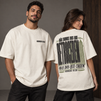 Camiseta Oversized Não Retrocedemos — Hebreus 10:39 — Oversized Cotton unissex, visual 2 de 3