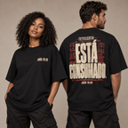 Camiseta Oversized Está Consumado — João 19:30 — Oversized Cotton unissex, visual 1 de 3