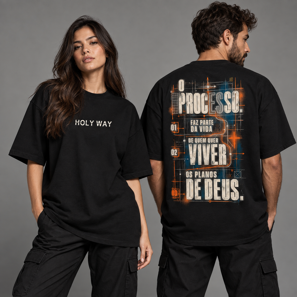 Camiseta Oversized O Processo — Oversized Cotton unissex, visual 2 de 3