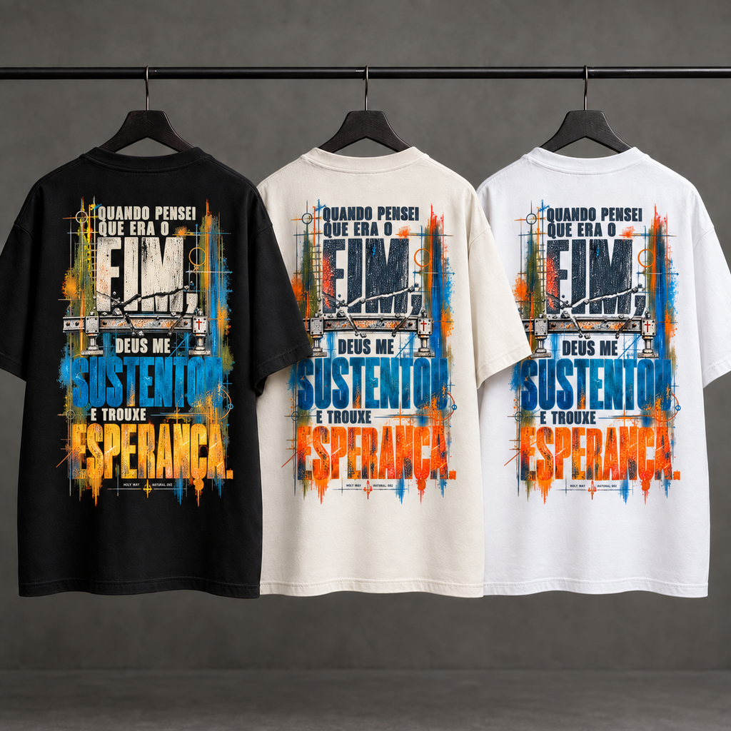 Camiseta Oversized Esperança — Oversized Cotton unissex, visual 3 de 3