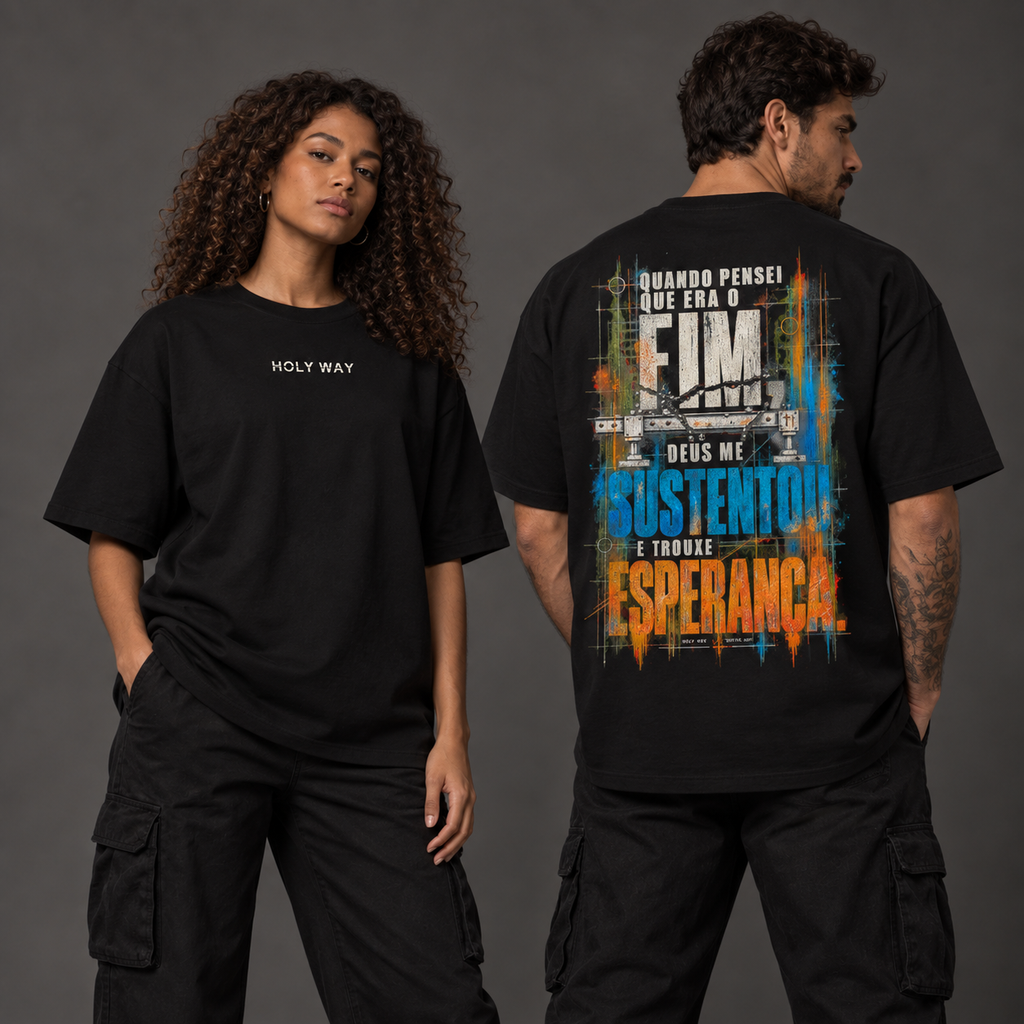 Camiseta Oversized Esperança — Oversized Cotton unissex, visual 2 de 3