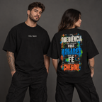 Camiseta Oversized Obediência — Oversized Cotton unissex, visual 1 de 2