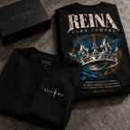 Camiseta Oversized Reina Para Sempre — Oversized Cotton unissex, visual 3 de 4
