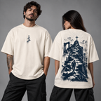 Camiseta Oversized Caminho da Cruz — Oversized Cotton unissex, visual 2 de 4