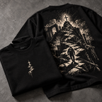 Camiseta Oversized Caminho da Cruz — Oversized Cotton unissex, visual 3 de 4