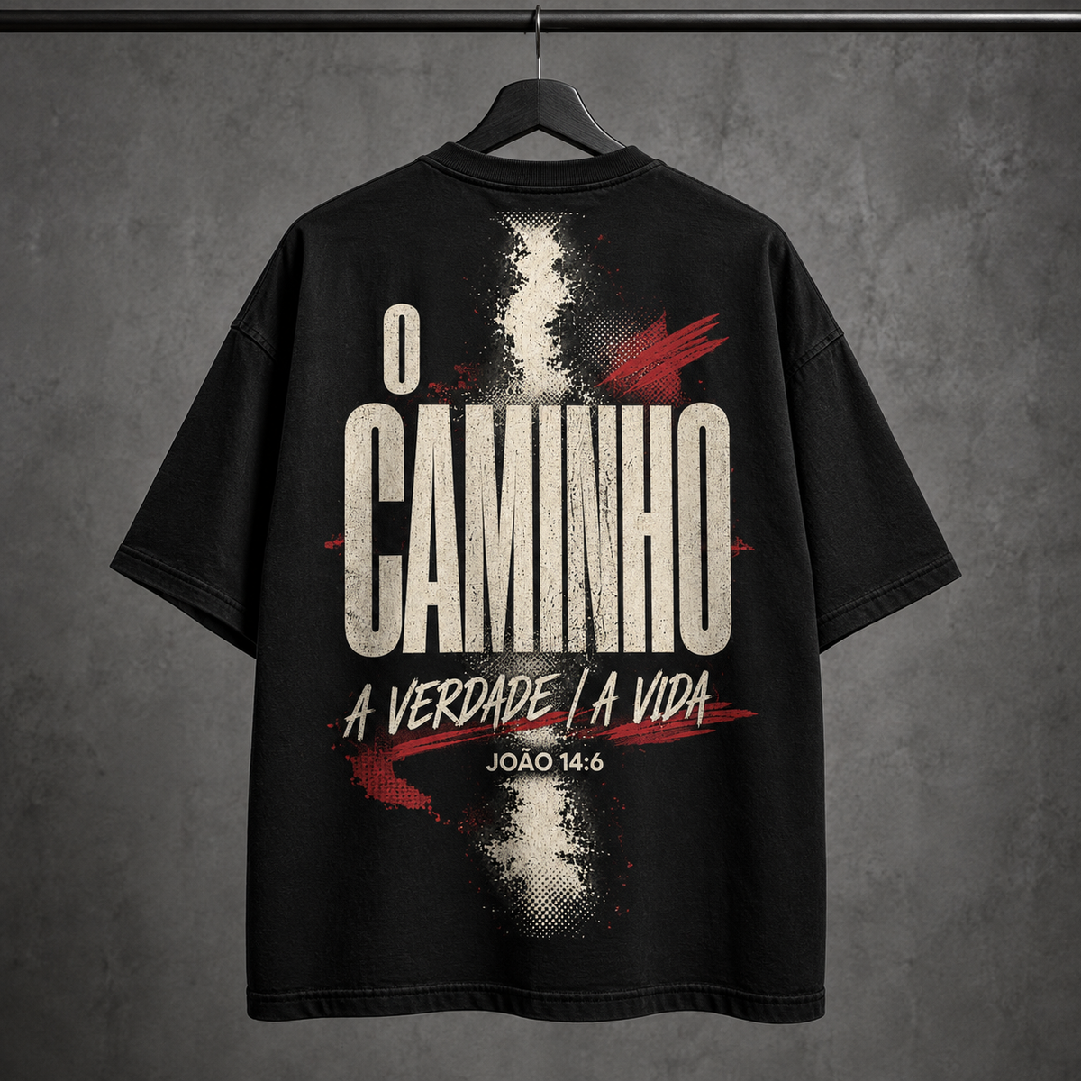 Camiseta Oversized O Caminho, a Verdade e a Vida — João 14:6 — Oversized Cotton unissex, visual 3 de 3