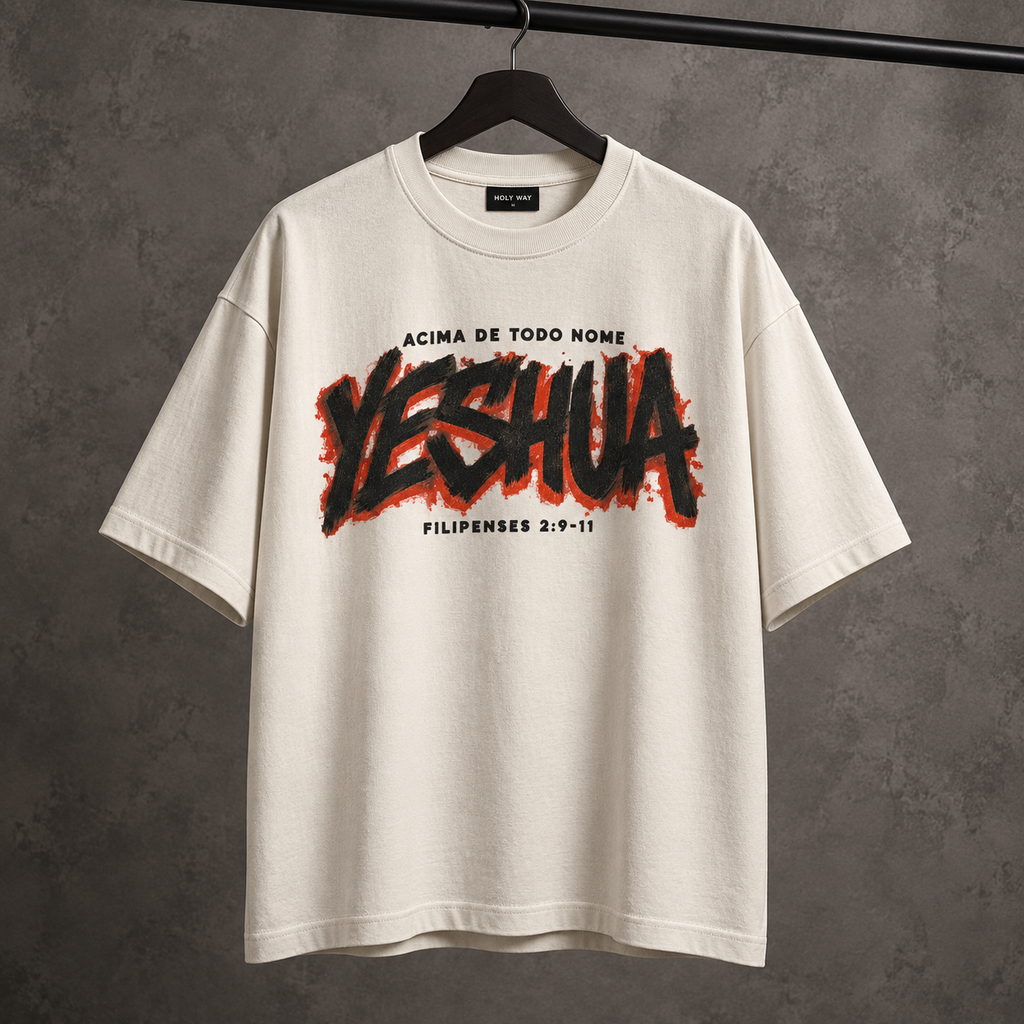Camiseta Oversized Yeshua — Acima de Todo Nome — Oversized Cotton unissex, visual 3 de 3