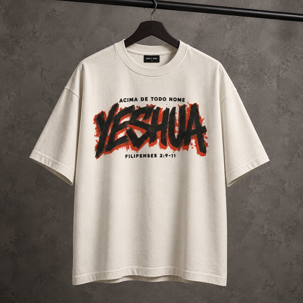 Camiseta Oversized Yeshua — Acima de Todo Nome — Oversized Cotton unissex, visual 3 de 3