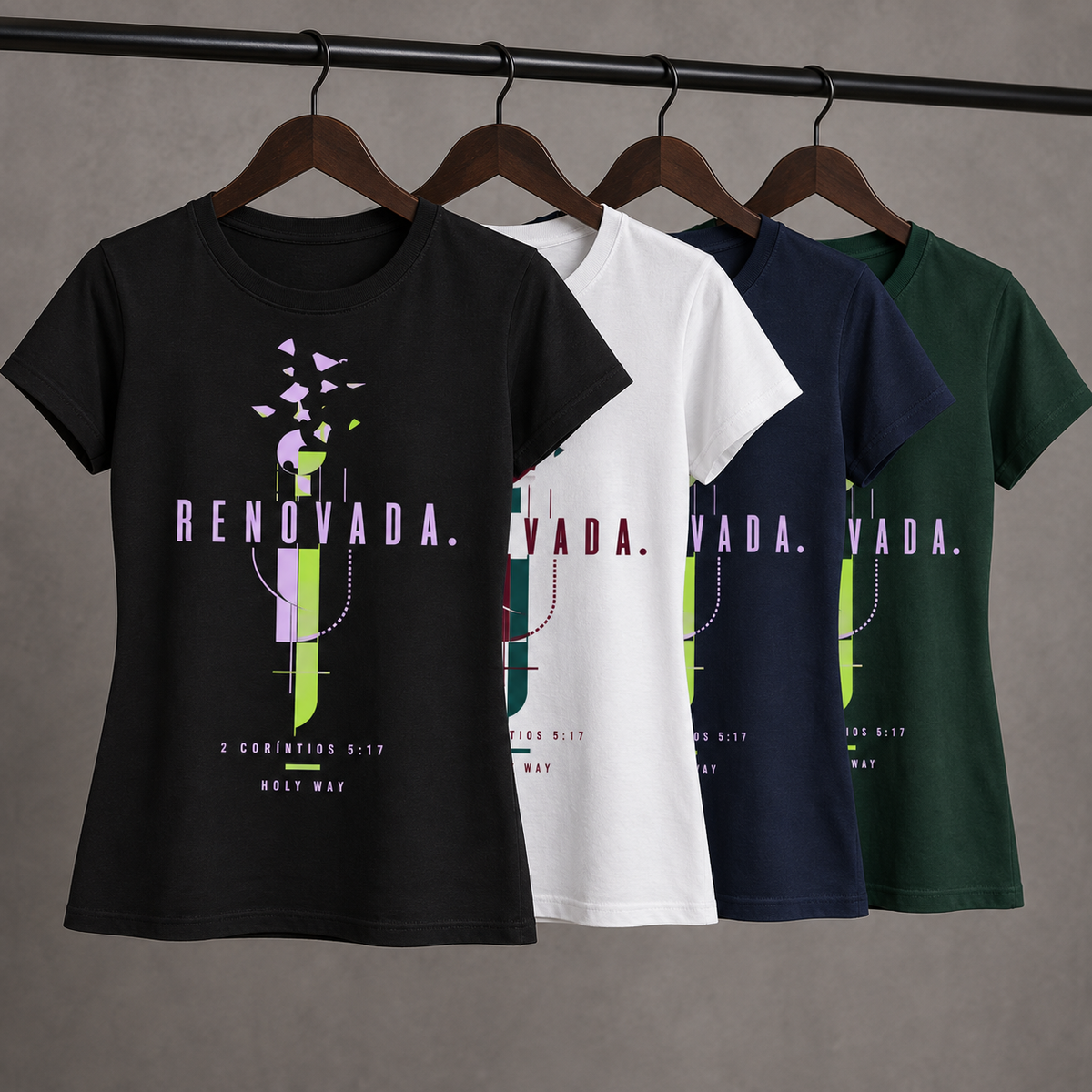 Baby Look Renovada — 2 Coríntios 5:17 — Baby Look Classic feminina, visual 3 de 3