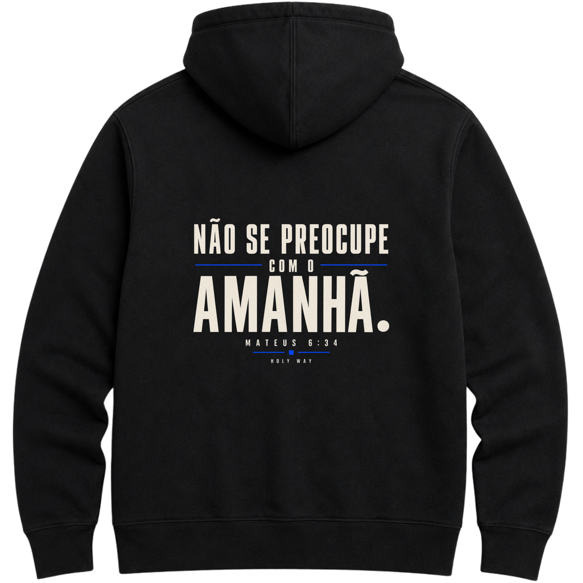 Moletom Hoodie Caminhe com Convicção — Hoodie Essential unissex, estampa frente e/ou costas, visual 4 de 6