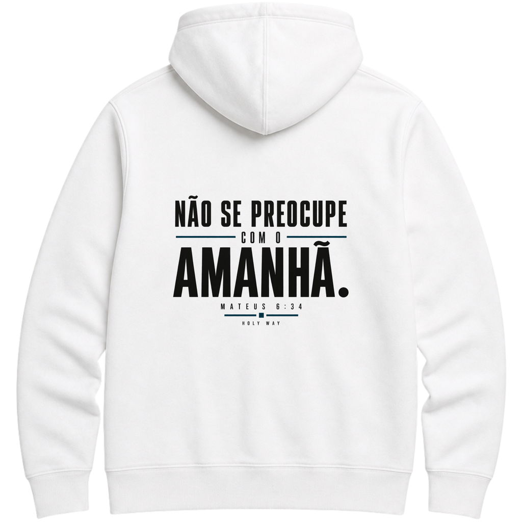 Moletom Hoodie Caminhe com Convicção — Hoodie Essential unissex, estampa frente e/ou costas, visual 2 de 6