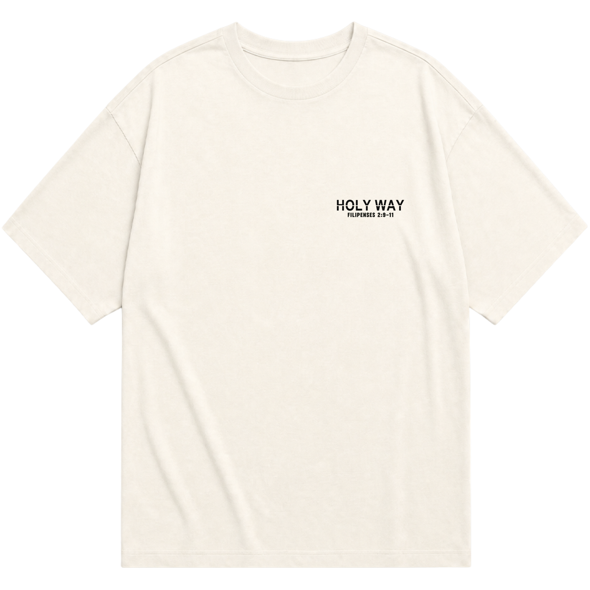 Camiseta Oversized Yeshua — Acima de Todo Nome — Frente e Costas