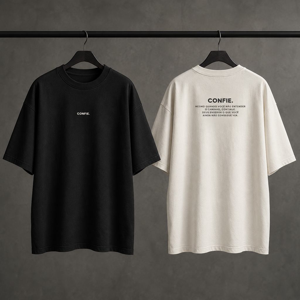 Camiseta Oversized Confie — Oversized Cotton unissex, visual 3 de 3