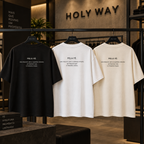 Camiseta Oversized Pela Fé — 2 Coríntios 5:7 — Oversized Cotton unissex, visual 4 de 4